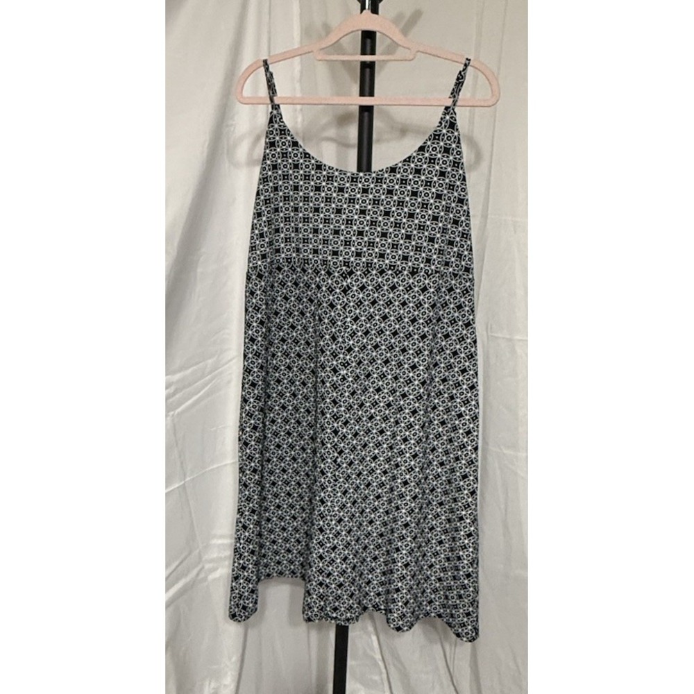 Madison Leigh Women Black Polka Dot Midi Dress Babydoll Empire Waist Zip 10